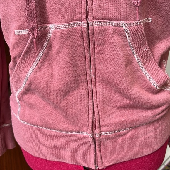 Mossy Oak    French Terry   Full zip Hoodie EUC   Dusty Rose/White    Size S - Picture 4 of 16